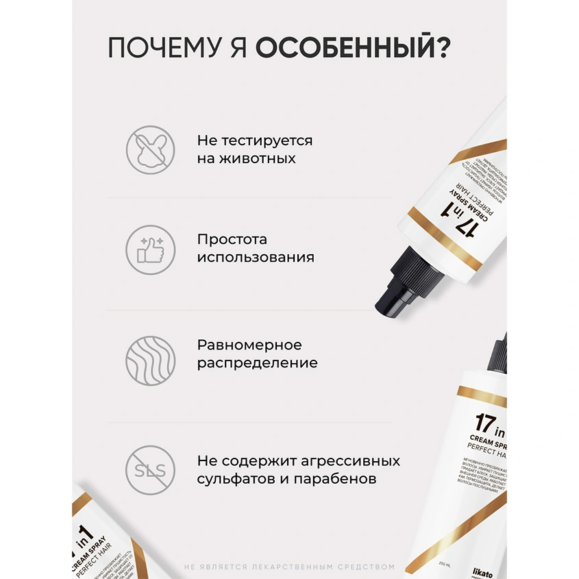 Спрей для волос `LIKATO` `PROFESSIONAL` 17в1 250 мл