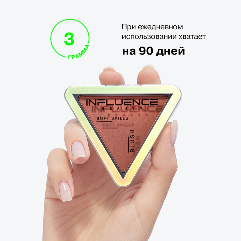 Румяна для лица `INFLUENCE BEAUTY` SOFT SKILLS компактные тон 02