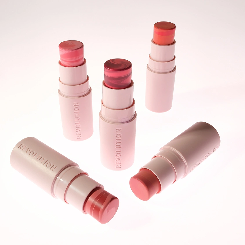 Румяна для лица `REVOLUTION` SILK BLUSH в стике тон Peachy pink