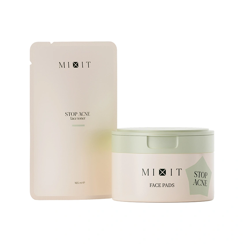 Тонер-пэды для лица `MIXIT` STOP ACNE с кислотами для проблемной кожи 60 шт