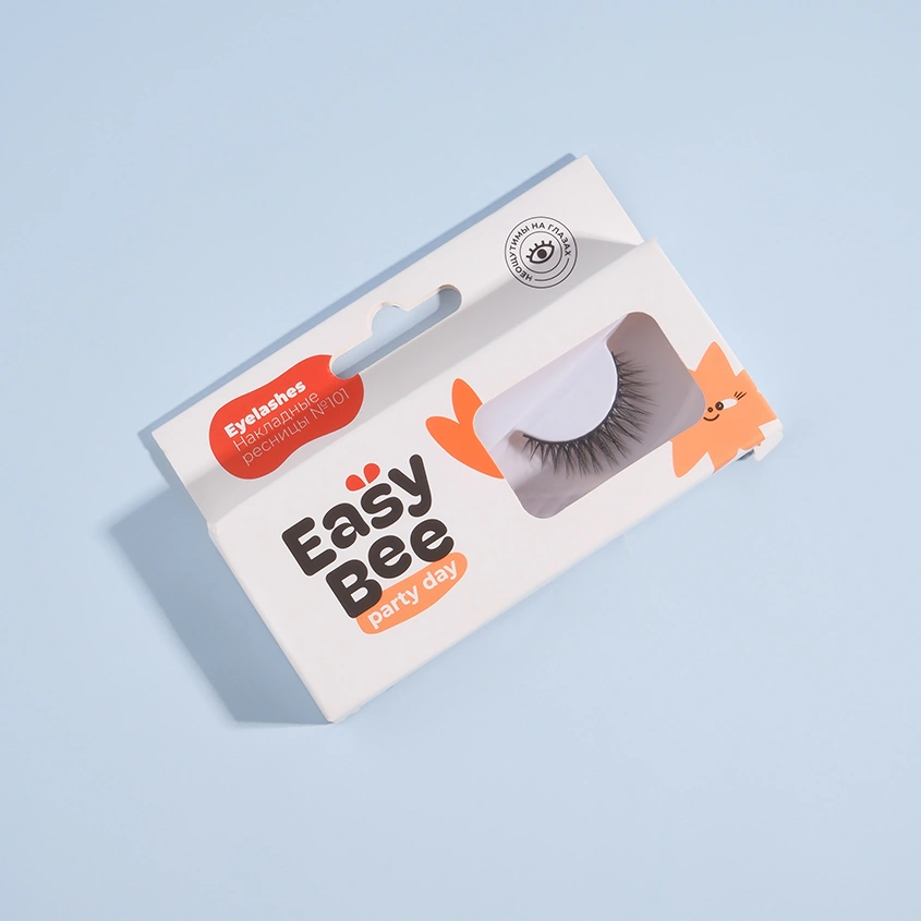 Накладные ресницы `EASYBEE` PARTY DAY EYELASHES FAUX MINK №101 черные с эффектом норки