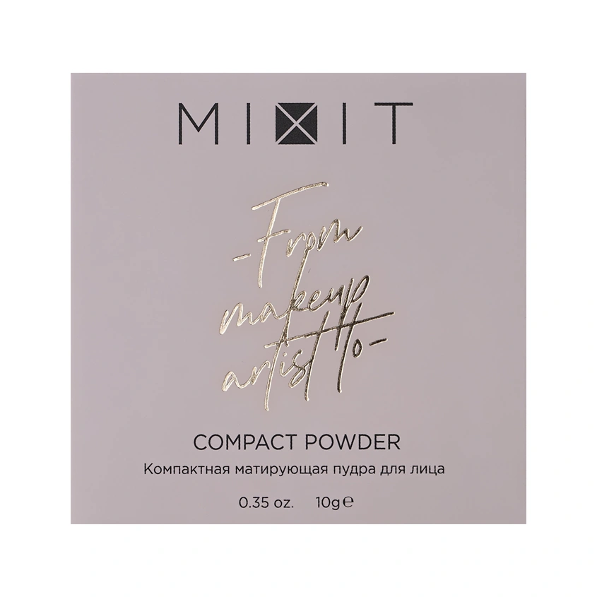 Пудра для лица `MIXIT` COMPACT POWDER компактная матирующая тон 01 Leight beige