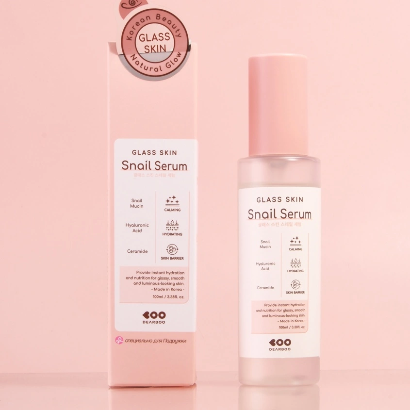 Сыворотка для лица `DEARBOO` GLASS SKIN с муцином улитки 100 мл