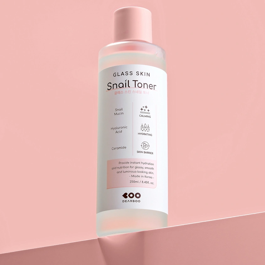 Тонер для лица `DEARBOO` GLASS SKIN с муцином улитки 250 мл