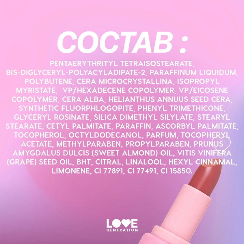 Бальзам для губ `LOVE GENERATION` LIKE A VIRGIN тон 03 Misty scarlet