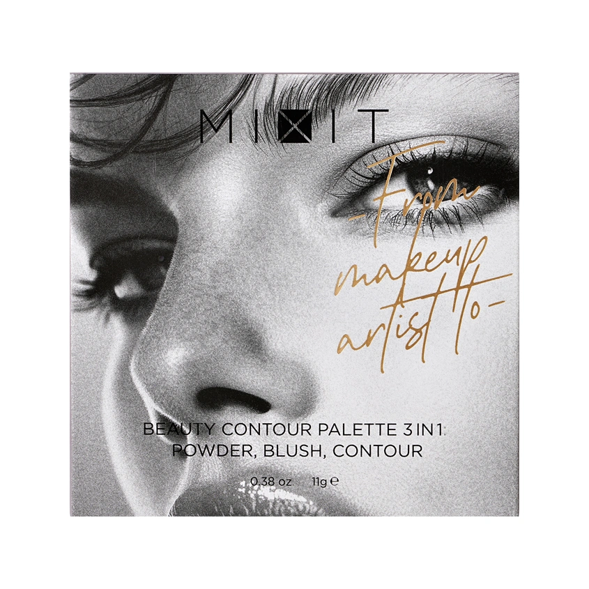 Палетка для скульптурирования лица `MIXIT` BEAUTY CONTOUR 3в1 тон 01