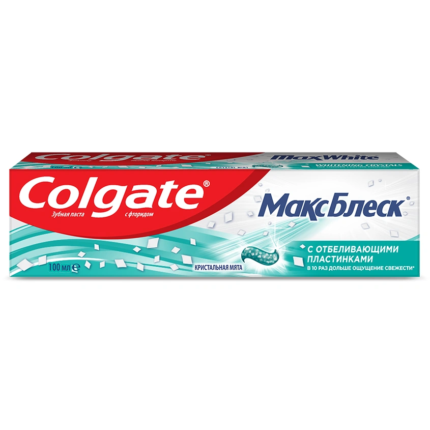 Паста зубная `COLGATE` МАКС БЛЕСК Кристальная мята 100 мл