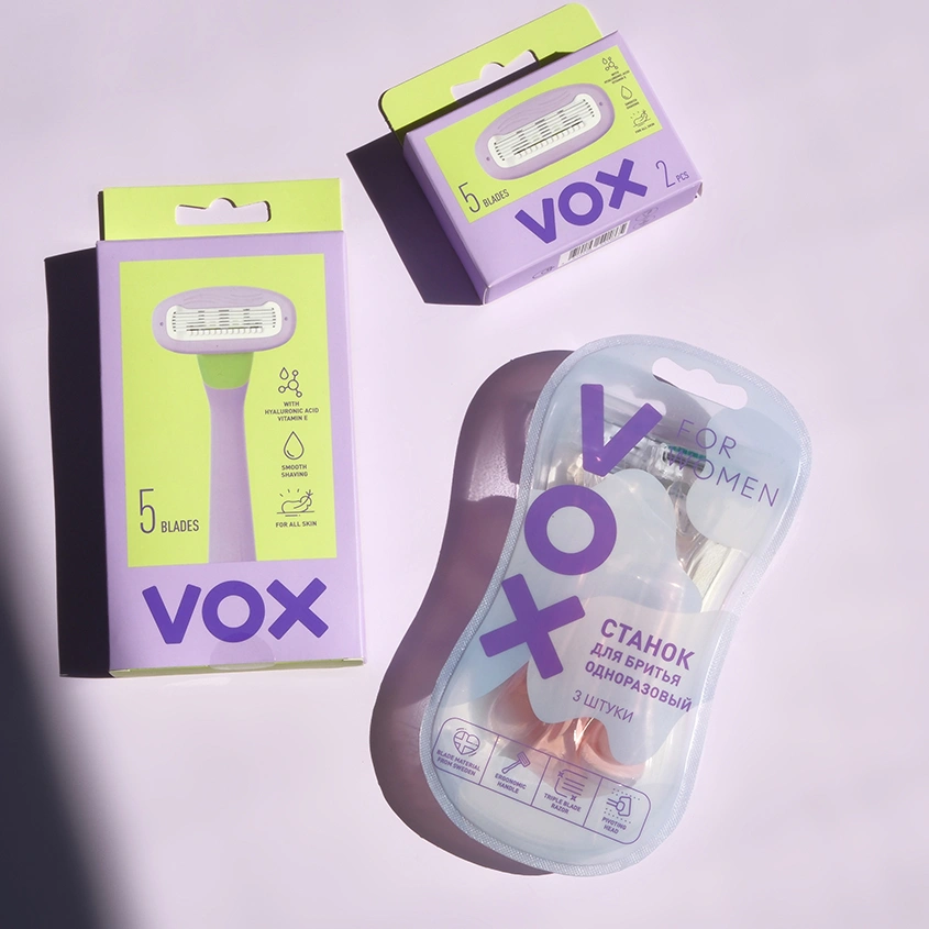 Станок для бритья одноразовый `VOX` FOR WOMEN (розовый) 3 лезвия 3 шт