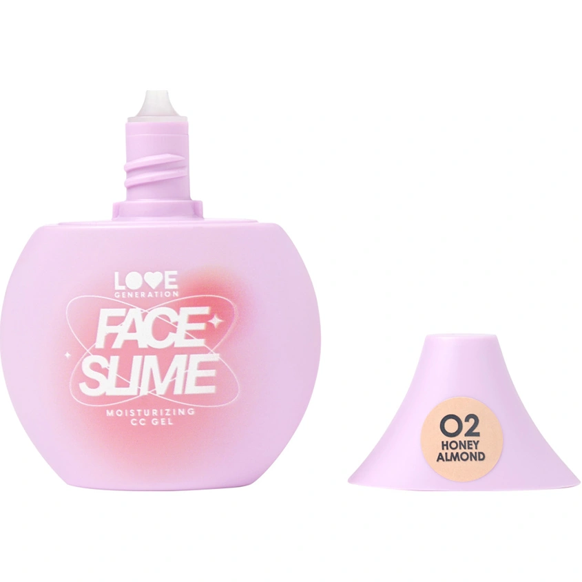 CC-гель для лица `LOVE GENERATION` FACE SLIME увлажняющий тон 02 Honey almond