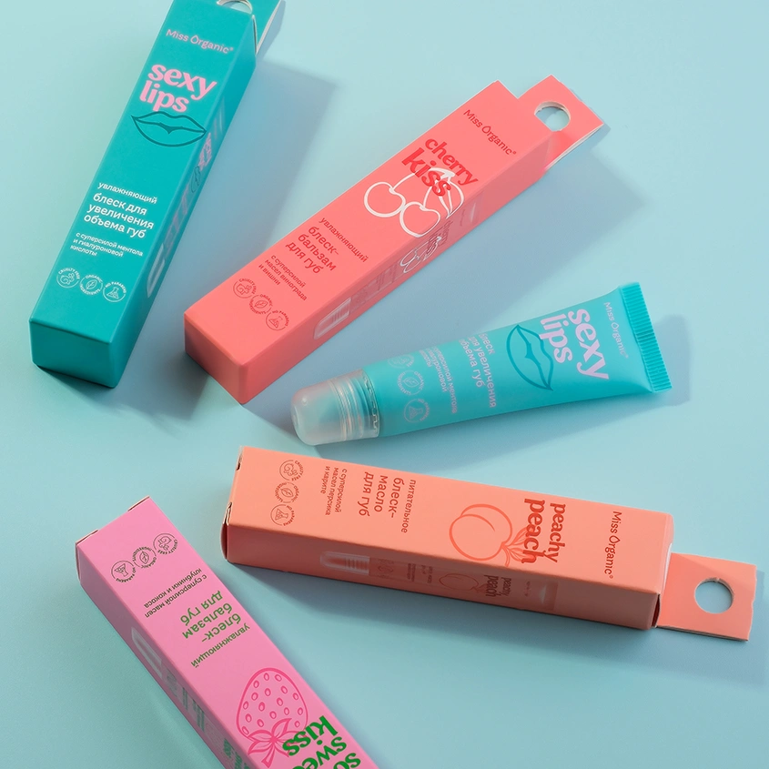 Блеск для губ `MISS ORGANIC` Sexy Lips увлажняющий с ментолом и гиалуроновой кислотой (для увеличения объема губ) 10 мл