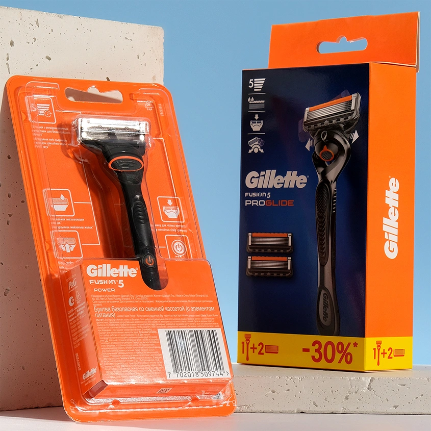 Станок для бритья `GILLETTE` `FUSION` PROGLIDE FLEXBALL с 3 сменными кассетами