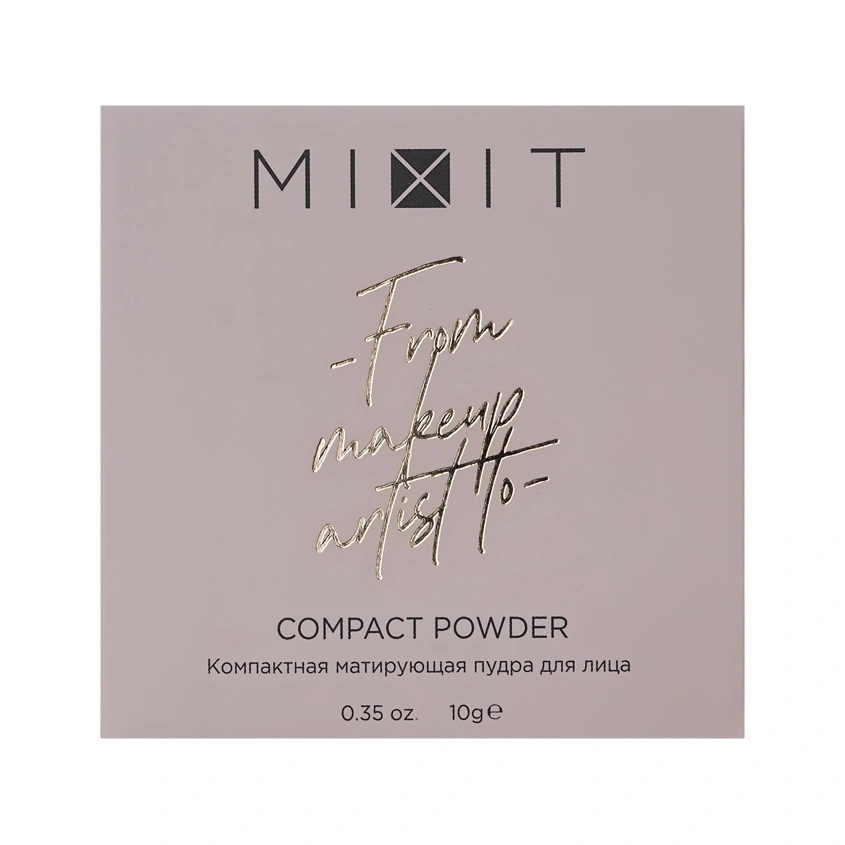 Пудра для лица `MIXIT` COMPACT POWDER компактная матирующая тон 02 Ivory