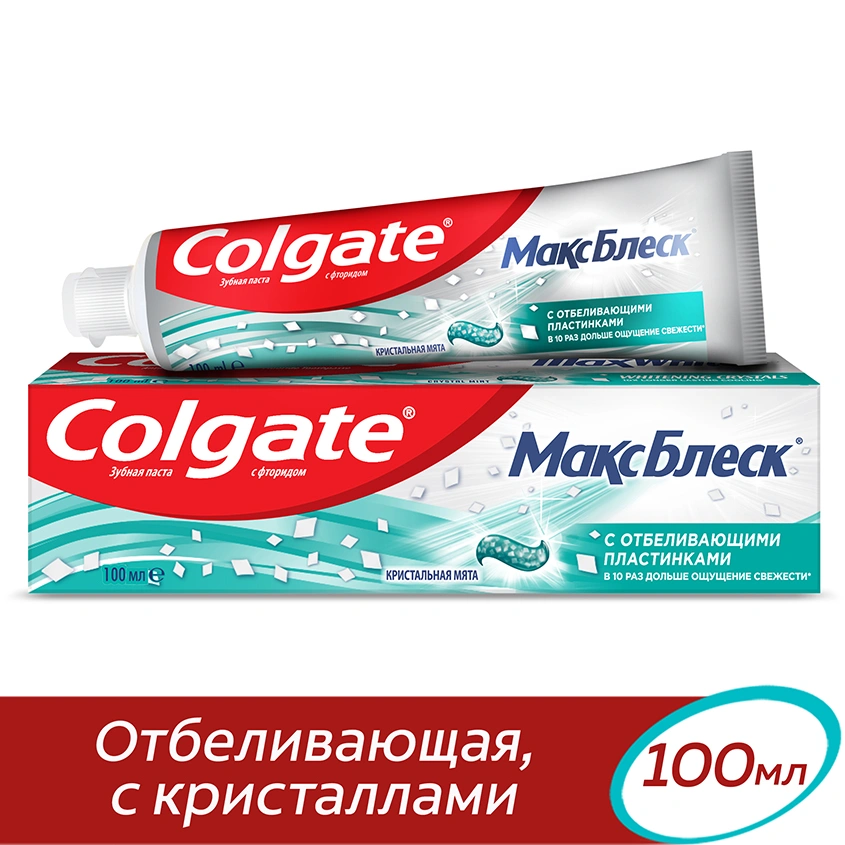 Паста зубная `COLGATE` МАКС БЛЕСК Кристальная мята 100 мл