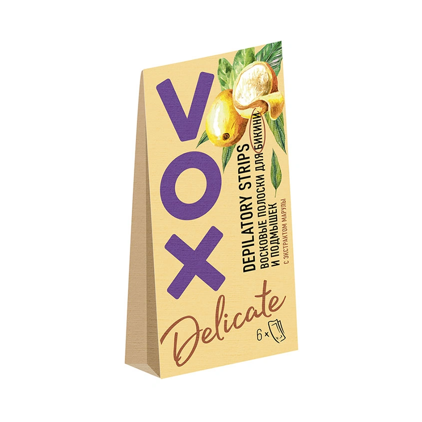 Полоски восковые для бикини `VOX` с экстрактом марулы 6 шт