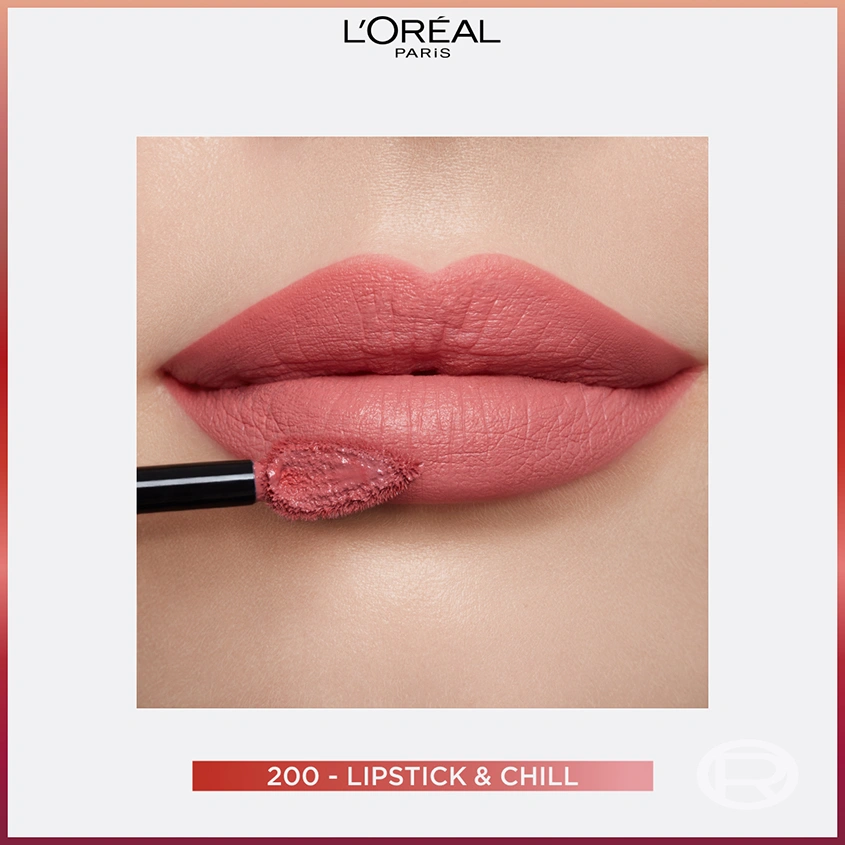 Помада для губ `LOREAL` INFAILLIBLE 16H жидкая матовая тон 200 lipstick & chill
