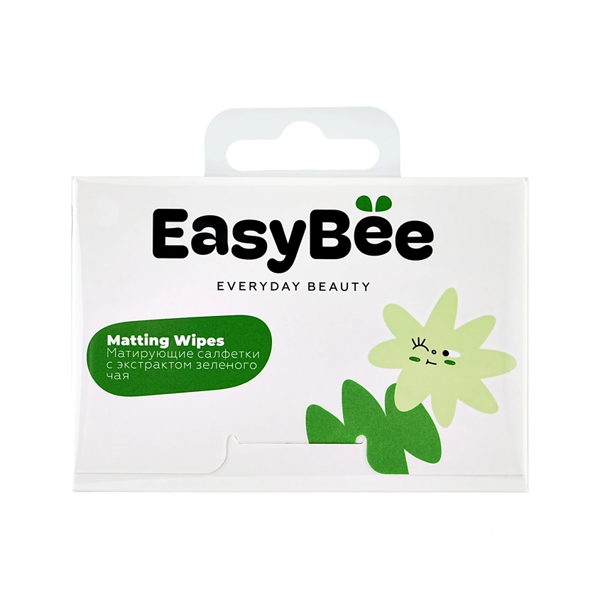 Салфетки для лица `EASYBEE` BEATY DAY матирующие с экстрактом зеленого чая 50 шт
