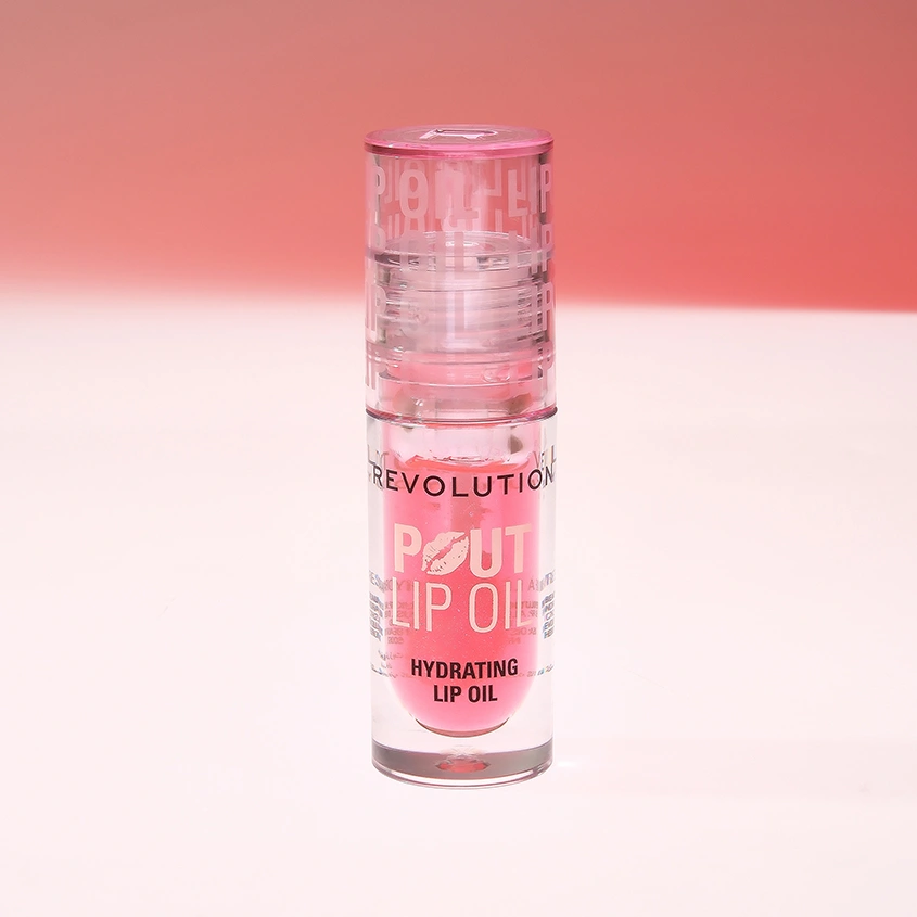 Масло для губ `REVOLUTION` POUT LIP OIL ухаживающее с фруктовым ароматом тон Glam pink shimmer