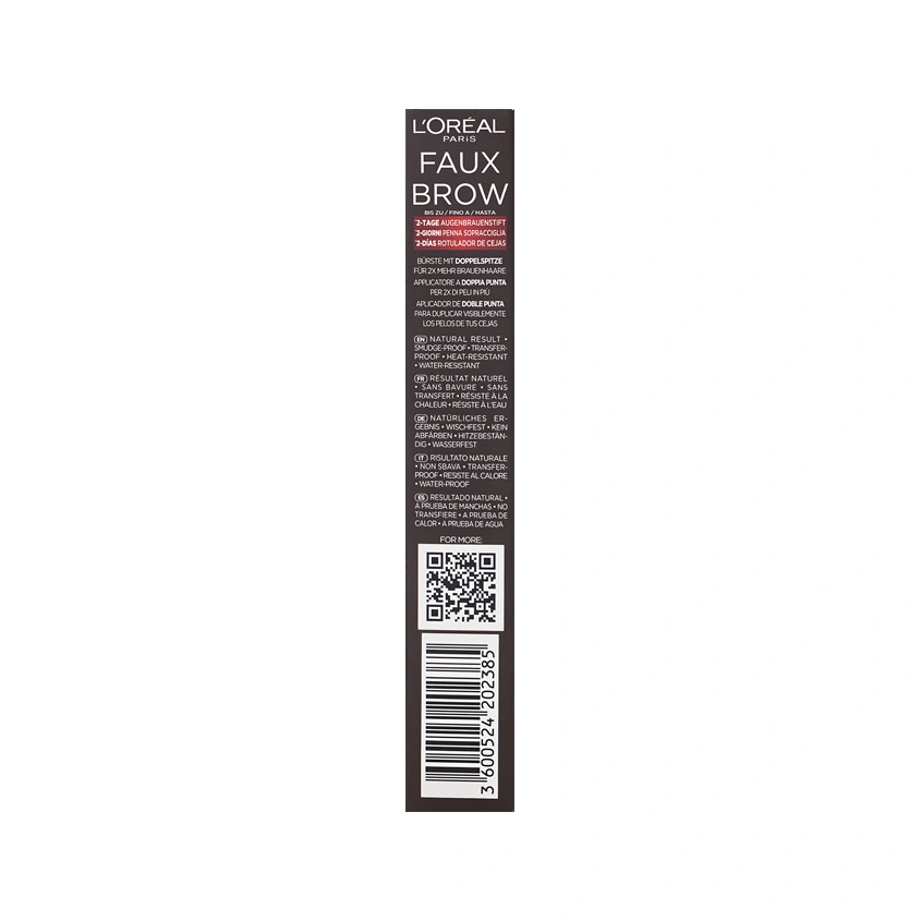 Маркер для бровей `LOREAL` INFAILLIBLE FAUX BROW тон Dark brunette