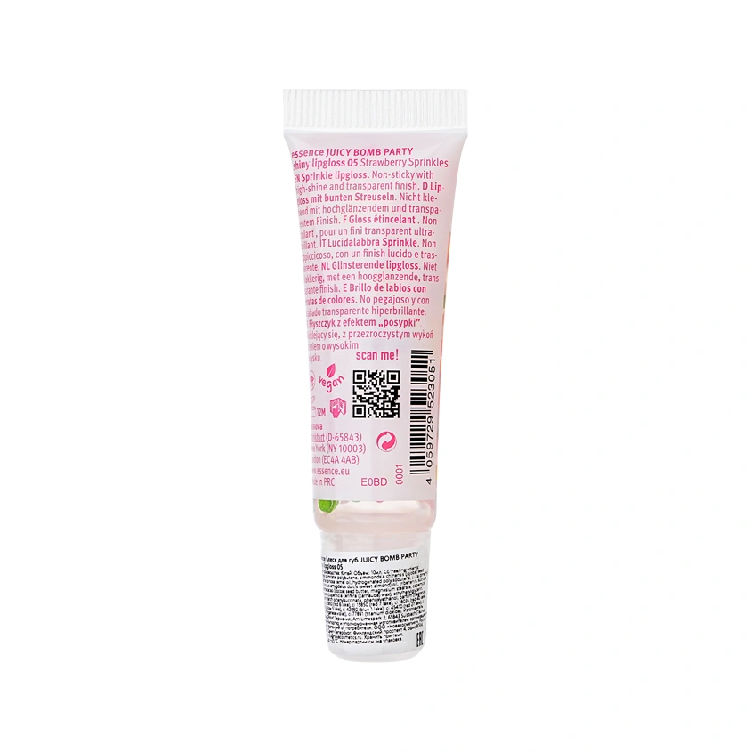 Блеск для губ `ESSENCE` JUICY BOMB PARTY тон 05 Strawberry sprinkles