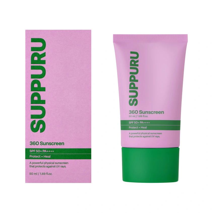 Крем для лица `SUPPURU` солнцезащитный SPF50+ PA++++ с ниацинамидом и растительными экстрактами 50 мл
