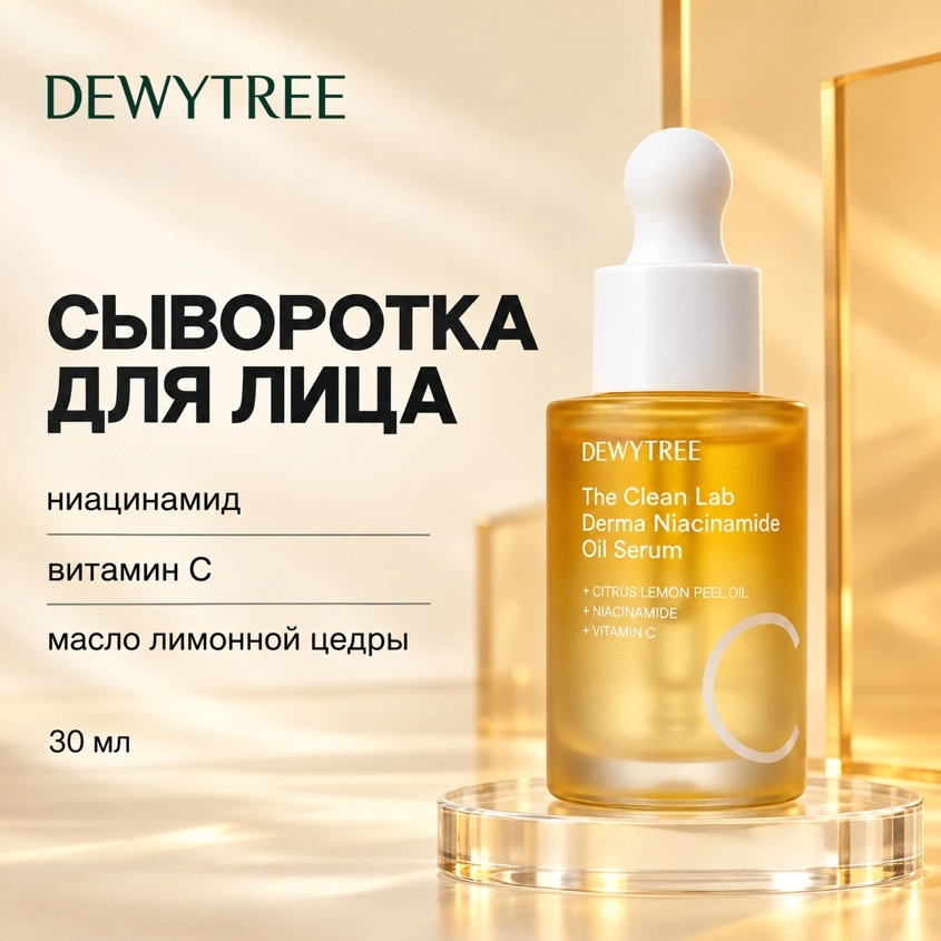 Сыворотка для лица `DEWYTREE` THE CLEAN LAB с ниацинамидом и маслом лимонной цедры 30 мл