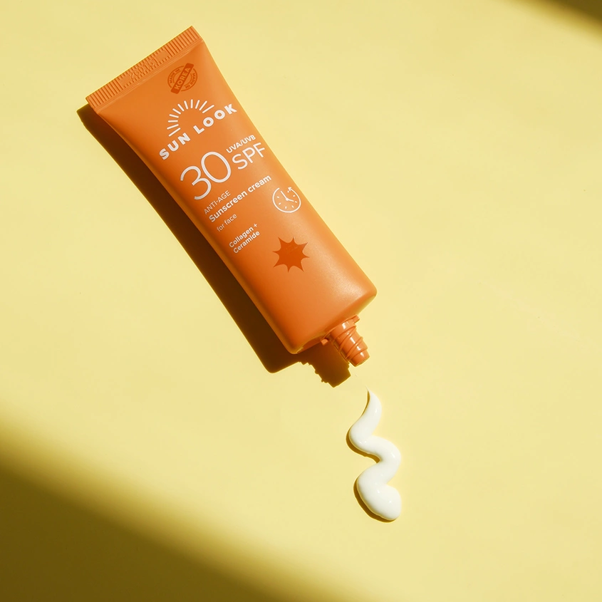 Крем для лица `SUN LOOK` солнцезащитный ANTI-AGE SPF-30 с коллагеном 50 мл